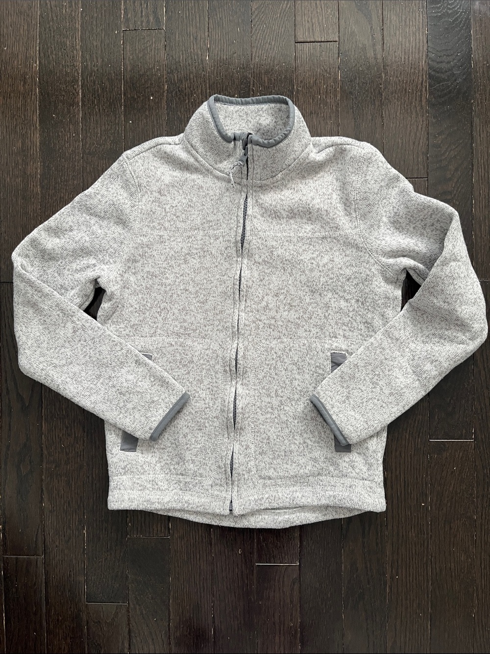 Old Navy Boy’s Light Grey Kids Full-Zip Fleece Sweater Size 8 Medium